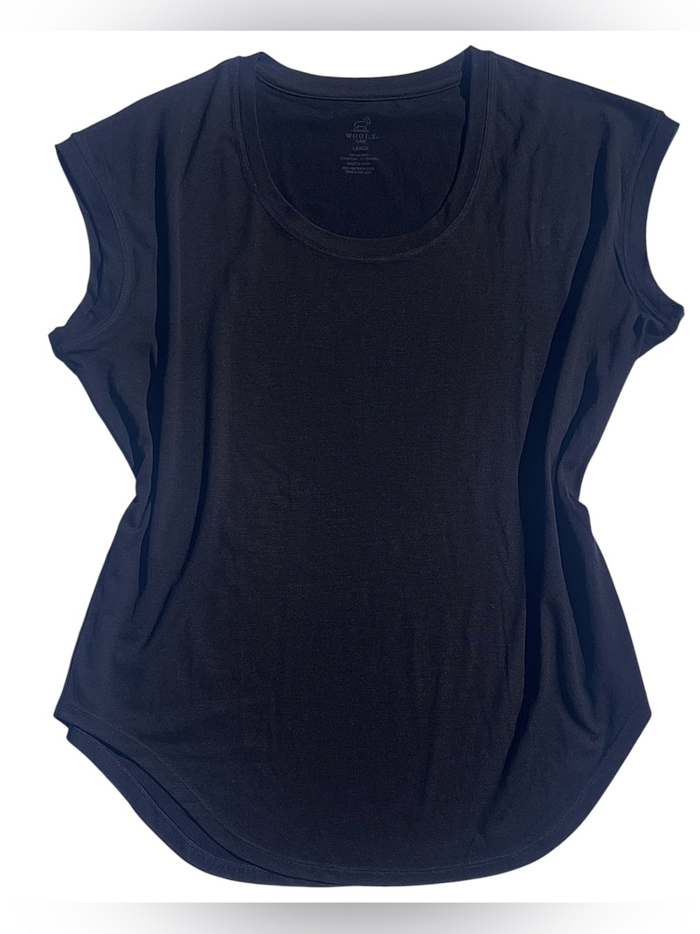 Woolx Gabi Tunic Top T-Shirt Merino Wool Women's L Short Sleeve Black Outdoor - Picture 3 of 9